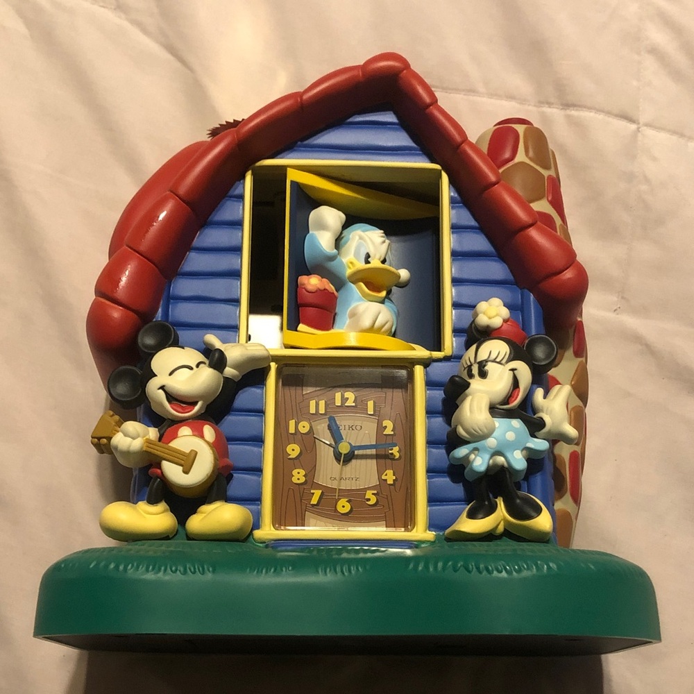 Seiko Red and Blue Disney Character Clock